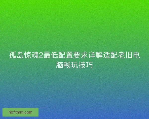 孤岛惊魂2最低配置要求详解适配老旧电脑畅玩技巧